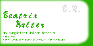beatrix malter business card